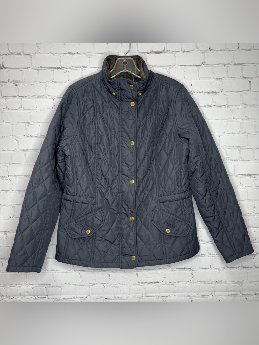 Barbour Flyweight Cavalry Quilted Jacket in Navy